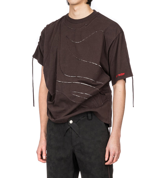 OVERSIZED T-SHIRT EMBRODERY BROWN