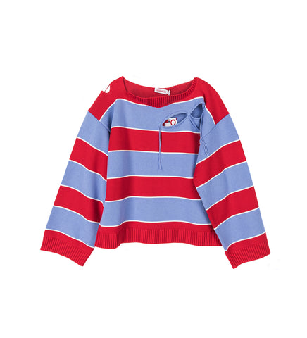 SLASH STRIPE JUMPER RED
