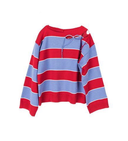 SLASH STRIPE JUMPER RED