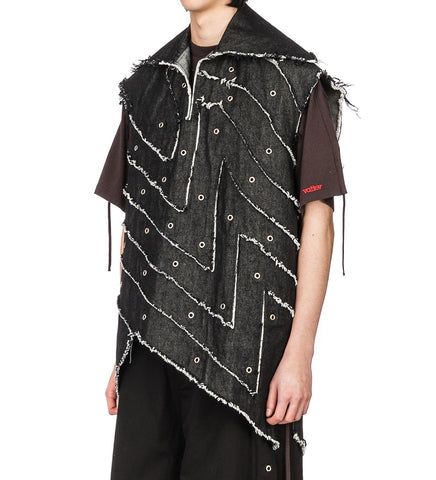 O'KEEFFE DENIM SLEEVELESS SWEATSHIRT BLACK