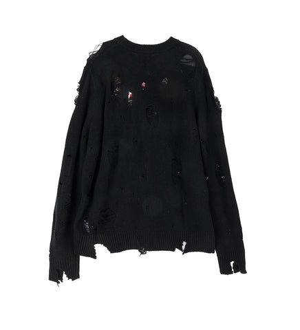 DISTRESSED LOGO JUMPER BLACK