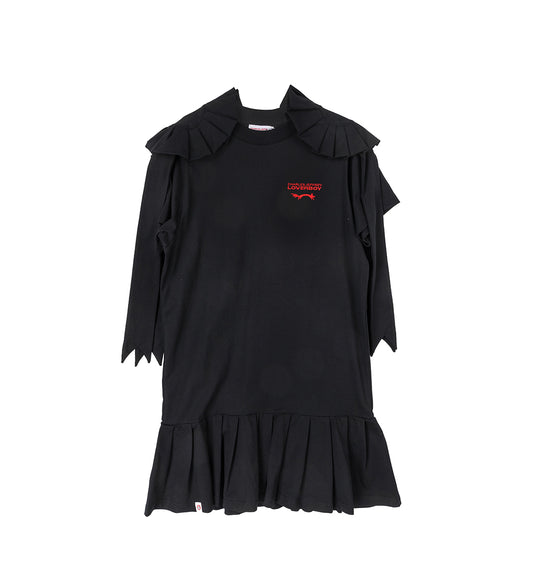 ROSETTE JERSEY DRESS BLACK