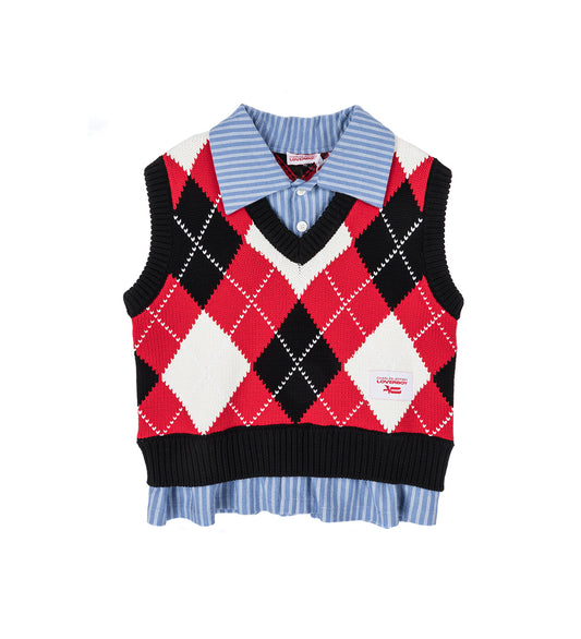 SMART CROPPED VEST RED