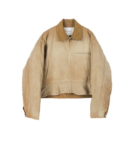 CURVED HEM WORKWEAR JACKET LIGHT TABACCO