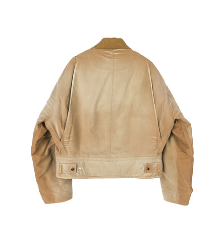 CURVED HEM WORKWEAR JACKET LIGHT TABACCO