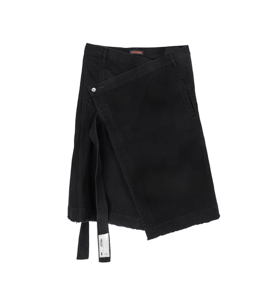 APRON SKIRT BLACK RINSE