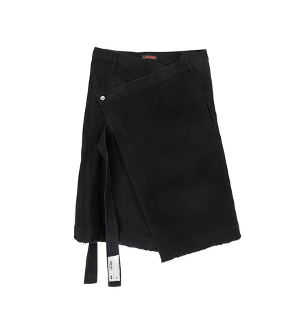 APRON SKIRT BLACK RINSE