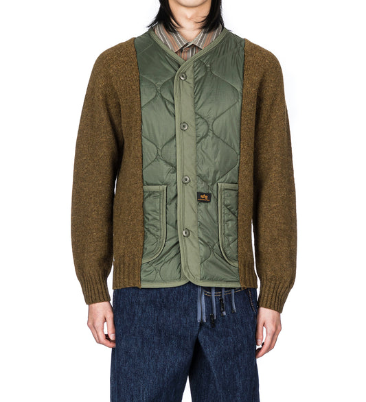 LININGKNITTER CARDIGAN OLIVE