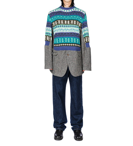 SAKKOBOTTOMSSWEATER  MATERIALMIX WOOL UNIQUE #1