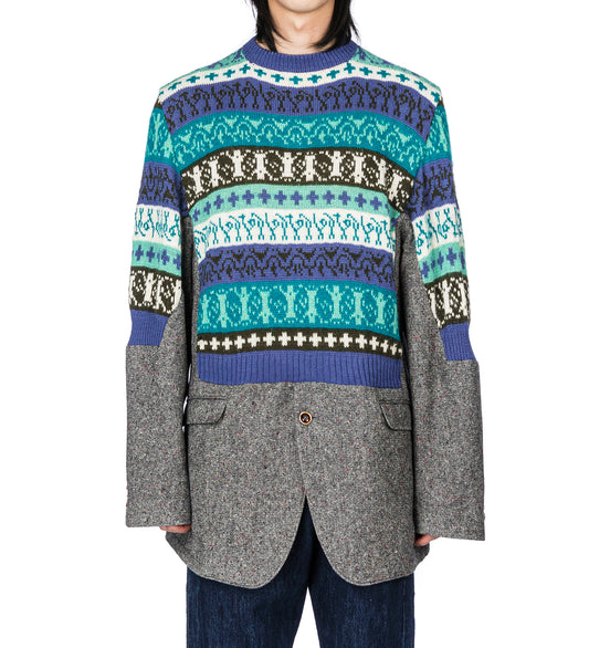 SAKKOBOTTOMSSWEATER  MATERIALMIX WOOL UNIQUE #1