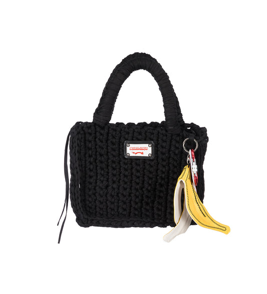 BUCKET BAG WITH BANANA PEEL KEYRING BLACK