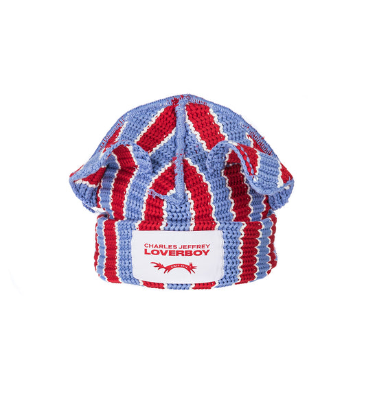 CHUNKY EARS BEANIE RED/BLUE