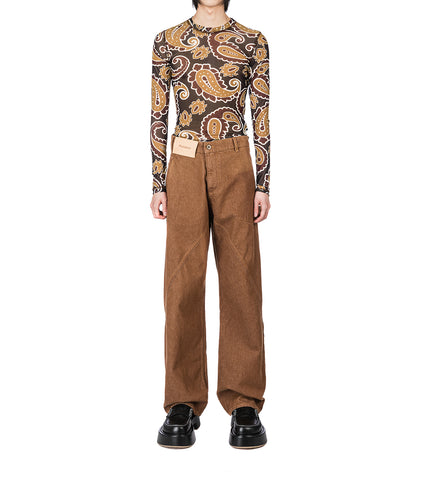 AGED TWSITED WORKWEAR JEANS RUST