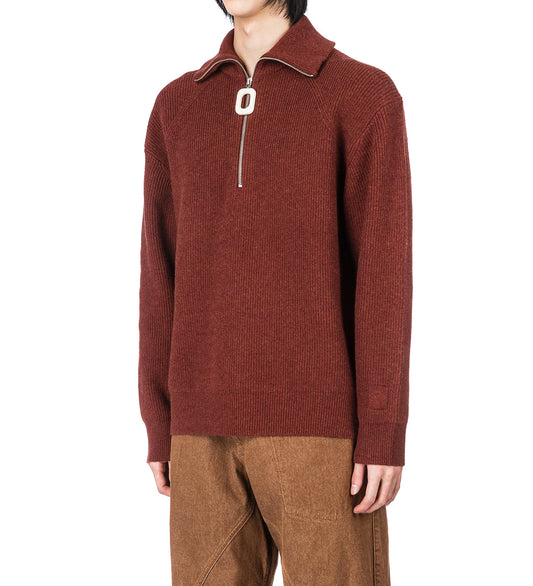 HALF ZIP JUMPER RUST