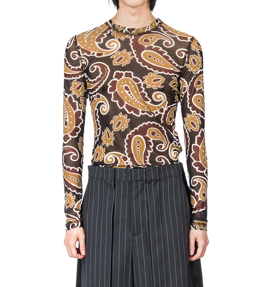 LONG SLEEVE UNDERPINNING RED BROWN