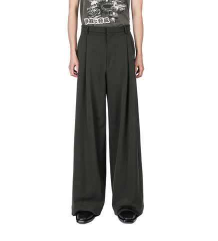 JUMBO WIDE LEG TROUSERS MILITRAY GREY