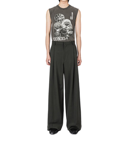 JUMBO WIDE LEG TROUSERS MILITRAY GREY