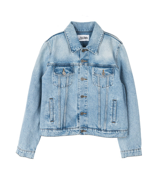DENIM JACKET WITH LOGO LIGHT BLUE