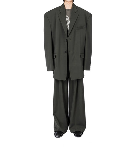 JUMBO WIDE LEG TROUSERS MILITRAY GREY