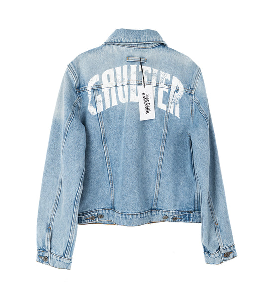 DENIM JACKET WITH LOGO LIGHT BLUE
