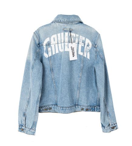 DENIM JACKET WITH LOGO LIGHT BLUE