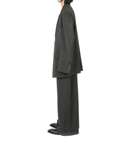 JUMBO WIDE LEG TROUSERS MILITRAY GREY