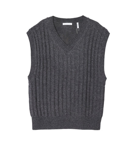V-NECK VEST CHARCOAL