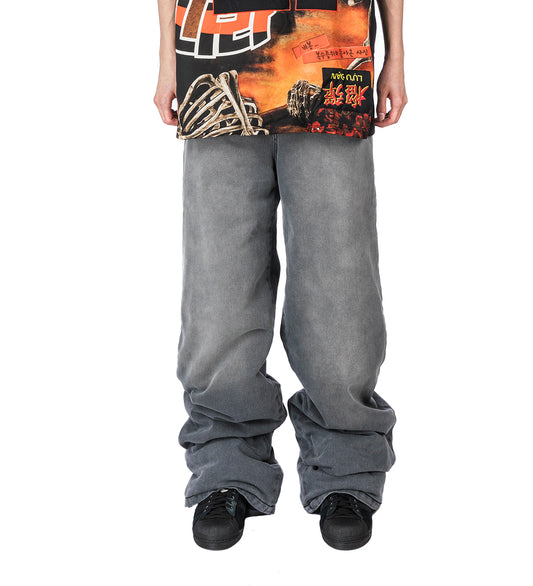WADDED STACK JEANS OUTCAST GREY