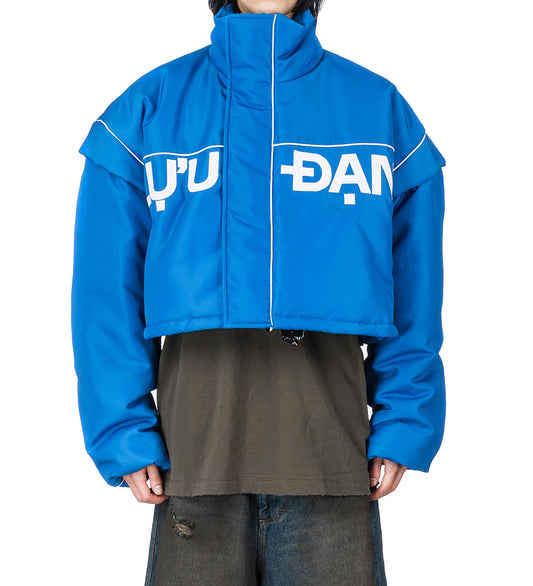 CROPPED SPORTS PARKA TRASH BLUE