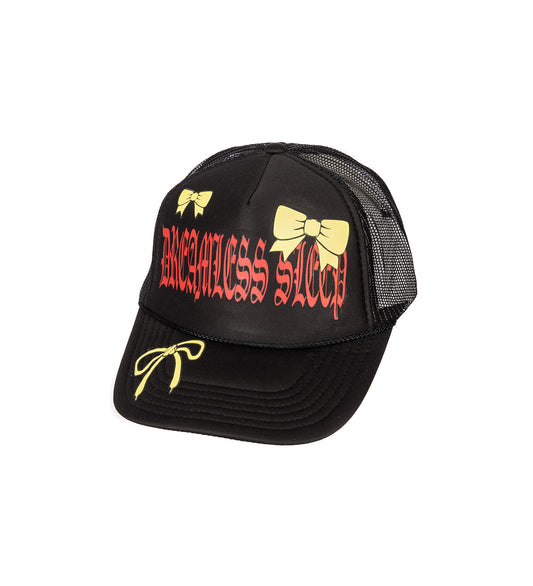 DREAMLESS OTTO TRUCKER BLACK RED FONT W/ YELLOW BOWS