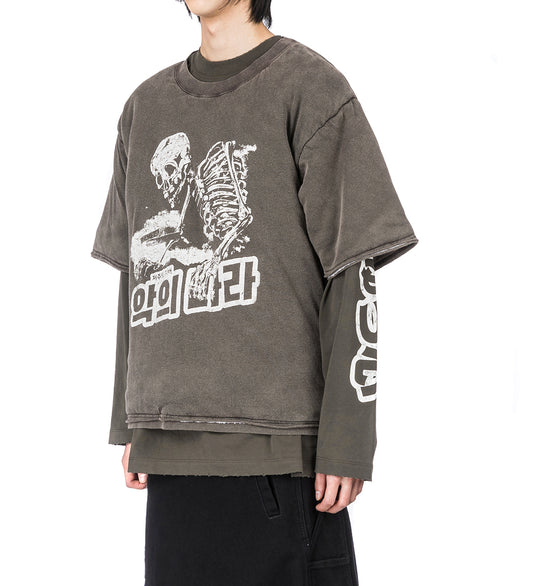 WADDED TEE WASHED BLACK / REAPER RAMPAGE