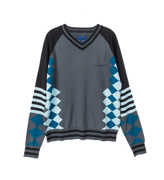 LARICOID KNIT JUMPER ANCHOR GREY/SKY
