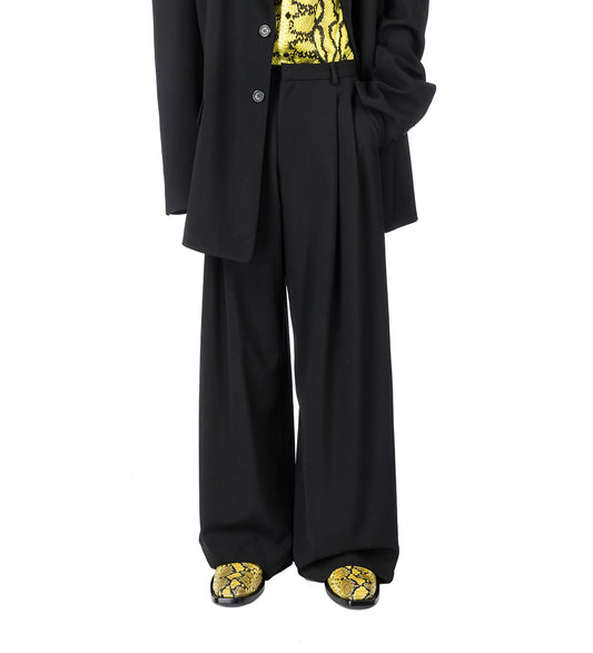 JUMBO WIDE LEG TROUSERS BLACK