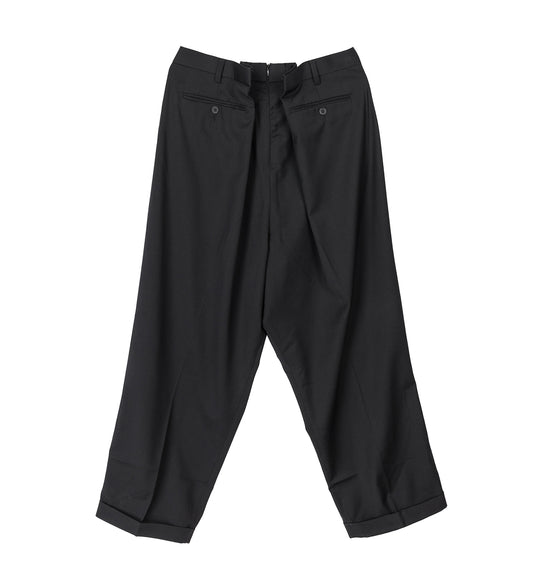 DOUBLE BACK WIDE TROUSERS BLACK