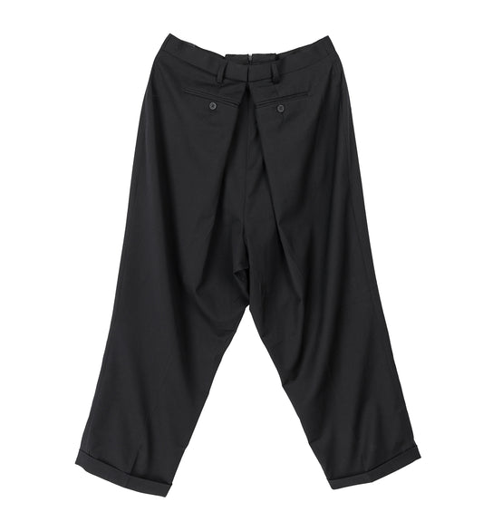 DOUBLE BACK WIDE TROUSERS BLACK