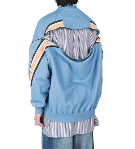 ZIPPER RIB SWEAT BLUE
