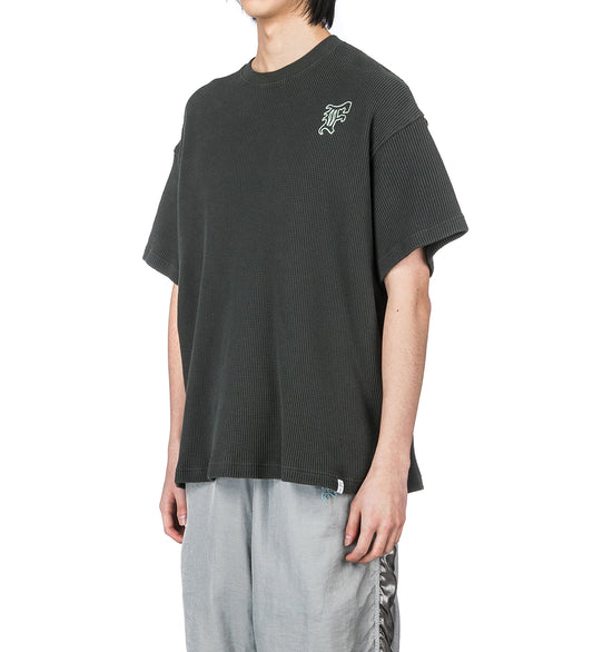 WAFFLE KNIT TEE CHARCOAL