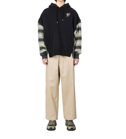 WAFFLE KNIT ZIP HOODIE BLACK