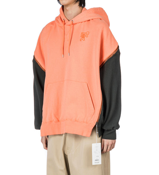 WAFFLE KNIT ZIP HOODIE PINK