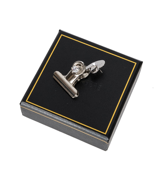 CLIP EARRING SILVER/WHITE