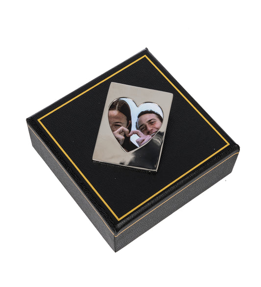 HEART FRAME EARRING SILVER