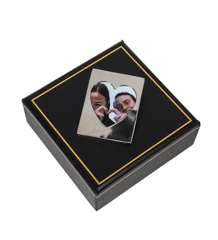 HEART FRAME EARRING SILVER