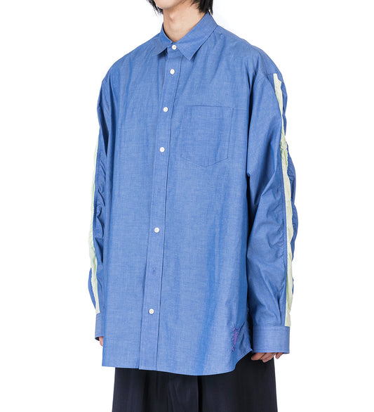 SLEEVE PANEL BIG HEART SHIRT BLUE