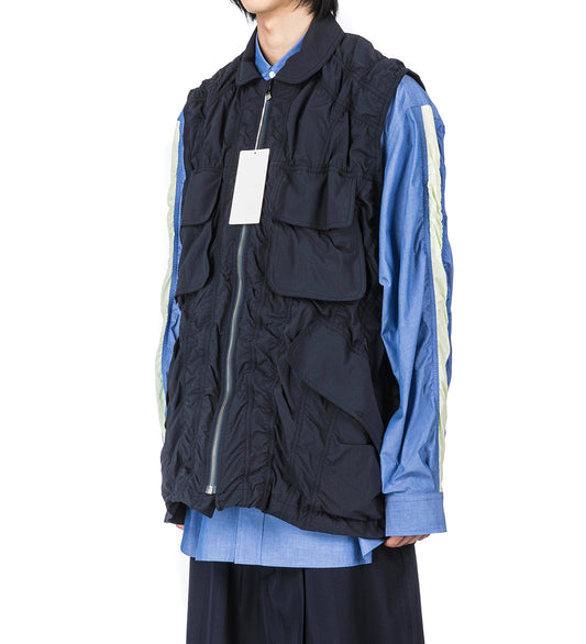 PATCHWORK VEST NAVY