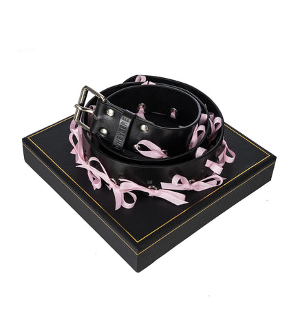 BOW BELT BLACK/SILVER/PINK