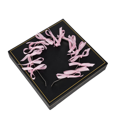 BOW HEADBAND SILVER/PINK