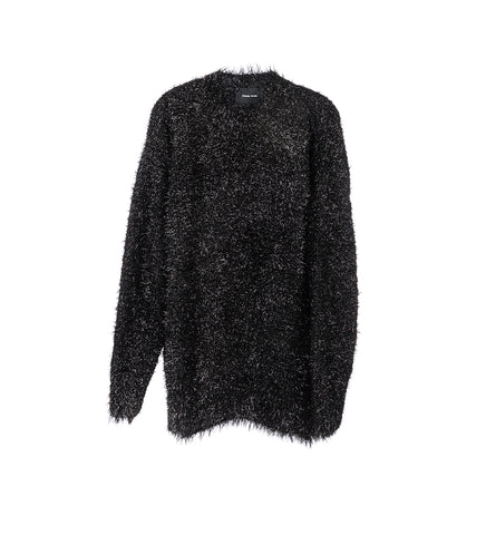 OVERSIZED TINSEL KNIT JUMPER BLACK
