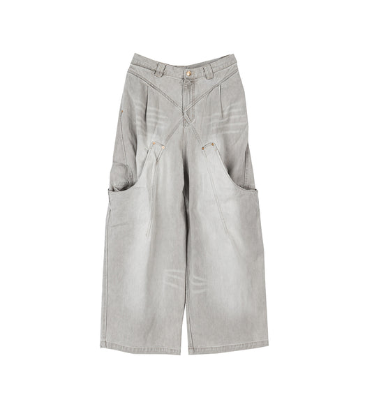 BILLIE BIBS DENIM PANTS RUST STONE