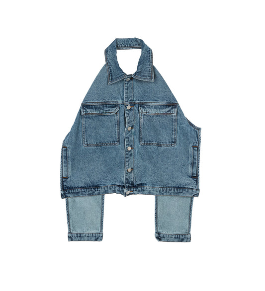 DENIM APRON BLUE