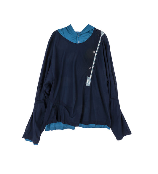 INEX HOODED TOP BLUE/NAVY